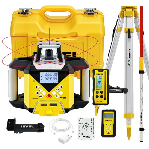 Rotacinis lazeris Nivel System NL640R DIGITAL+ stovas SJJ1+matuoklė LS-24 Rotacinis lazeris Nivel System NL640R DIGITAL+ stovas SJJ1+matuoklė LS-24